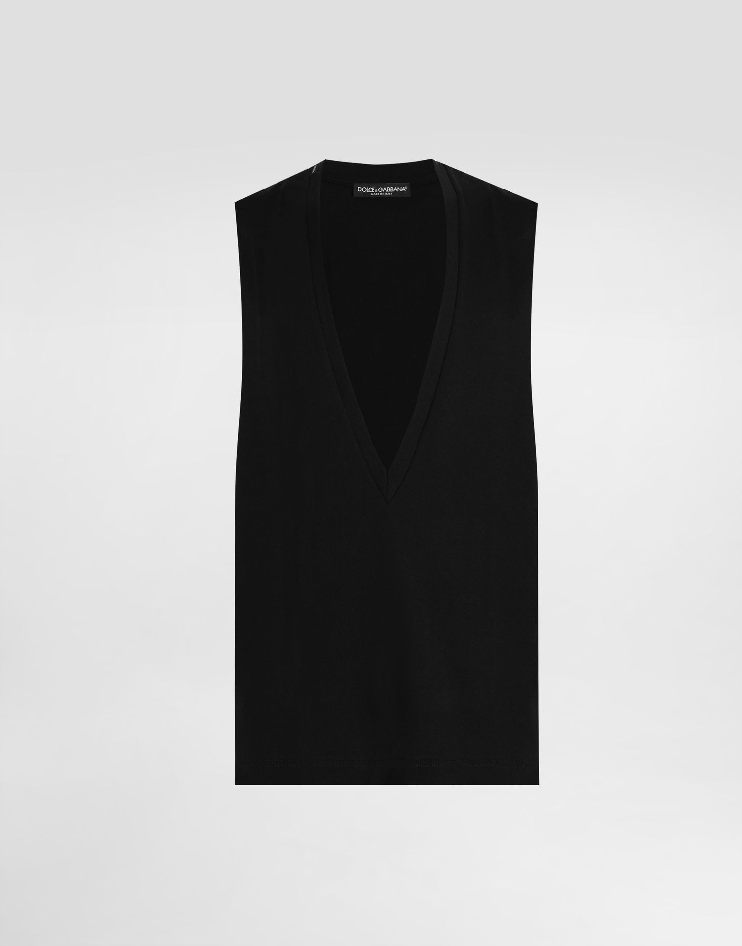Majica brez rokavov Dolce & Gabbana Dolce & Gabbana Oversize Jersey Singlet Črna | G8SJ5THU7SDN0000, 0