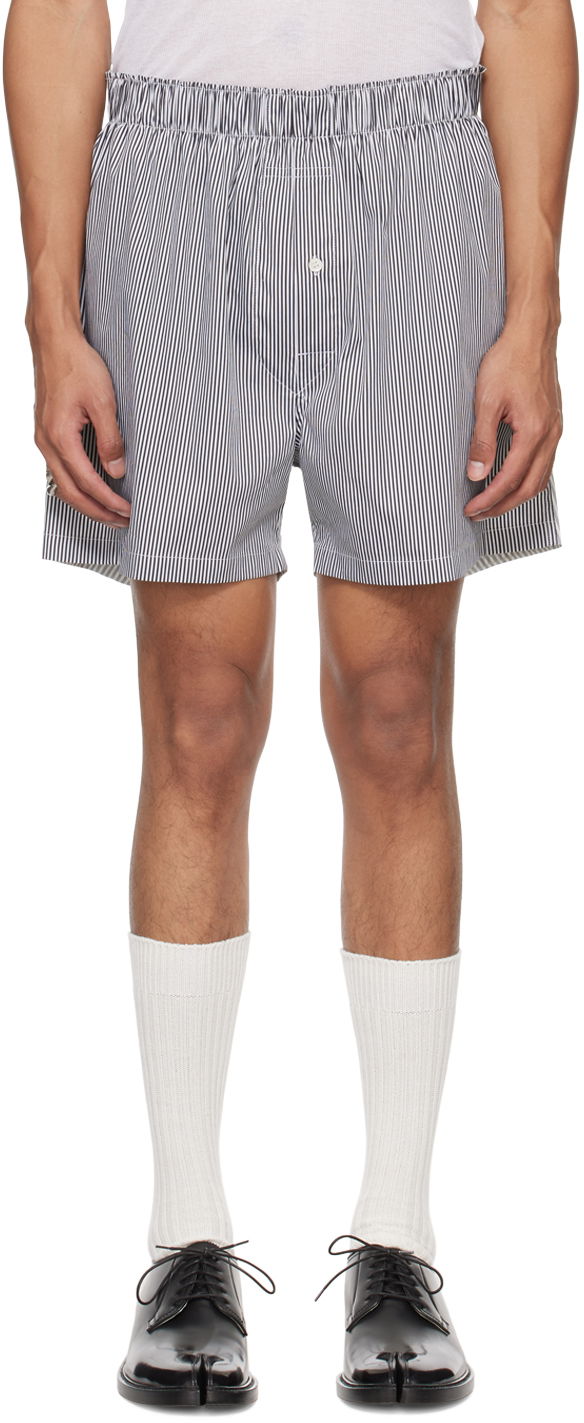 Kratke hlače Maison Margiela Striped Shorts Siva | S50MU0071 STZ130