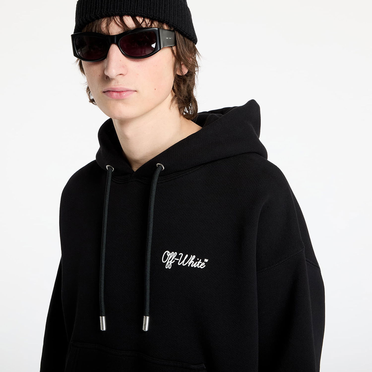 Pulover Off-White Script Skate Black Hoodie Črna | OMBB085C99FLE0191001, 1