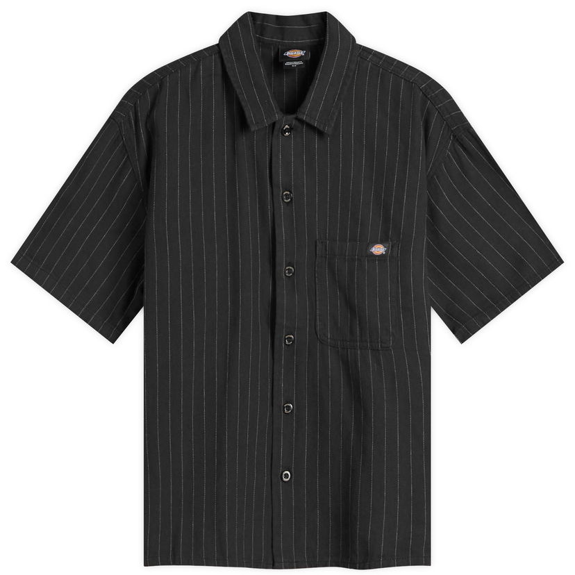 Srajce Dickies Pinstripe Service Shirt, Size Large Črna | DK0A4Z7UBLK1