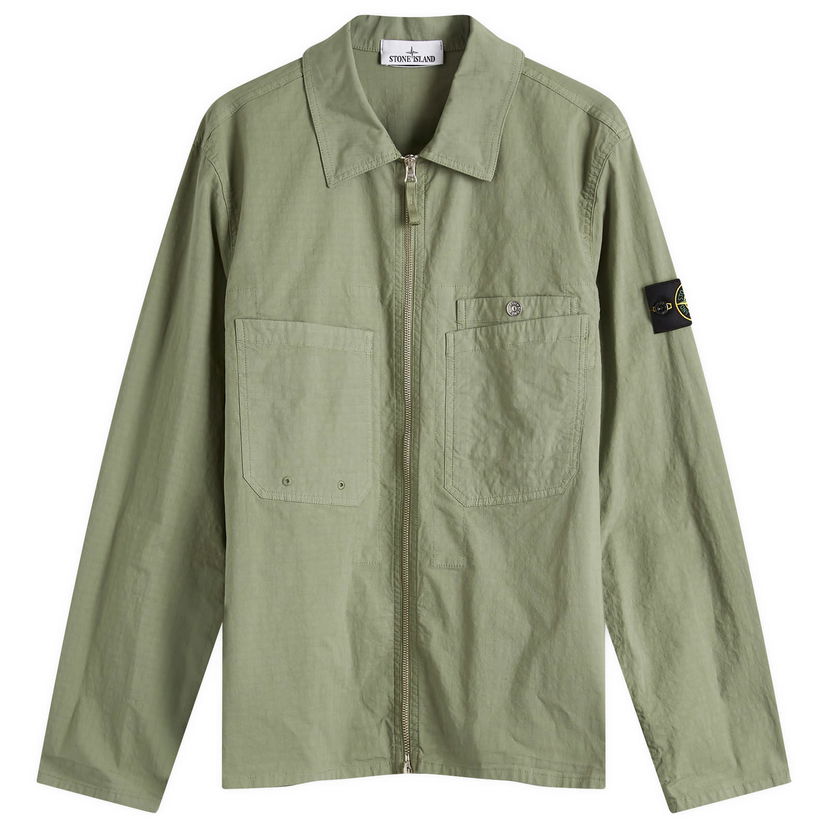 Srajce Stone Island Mil-Spec Stretch Ripstop-TC Shirt Jacket, Size Large Zelena | K1S151200012-V0059