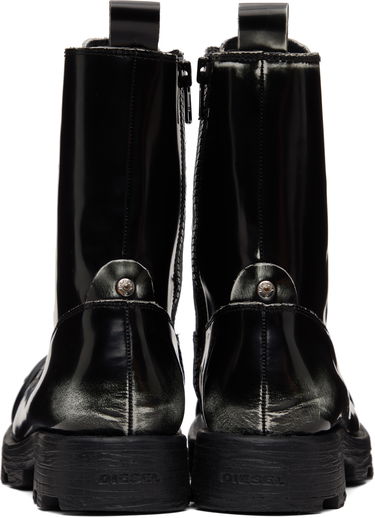 Superge in čevlji Diesel D-Hammer Bt D Lace-Up High-Top Boots with Shiny Finish and Rubber Toe Črna | Y03228-P8435-H1532, 1