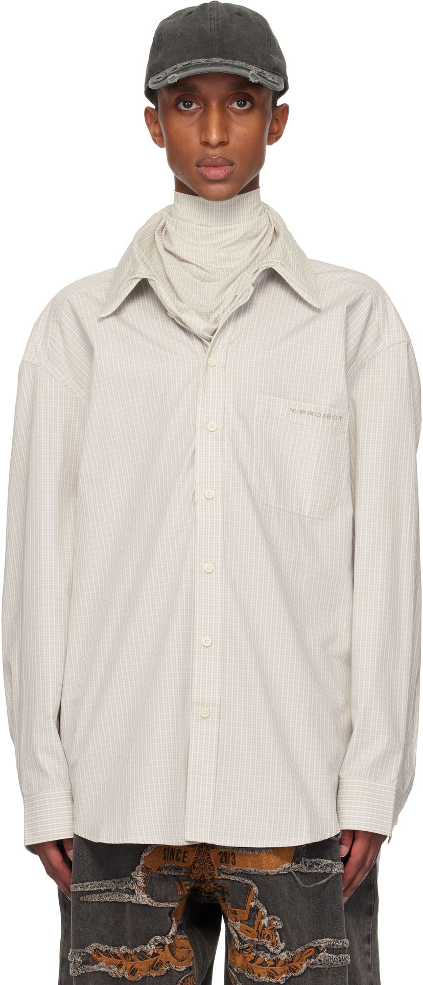 Srajce Y/PROJECT Long Sleeve Shirt Bež | 201SI011