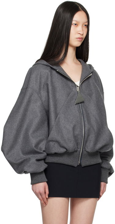 Pulover The Attico Attico Hooded Bomber Jacket Siva | 248WCB41 W055, 1