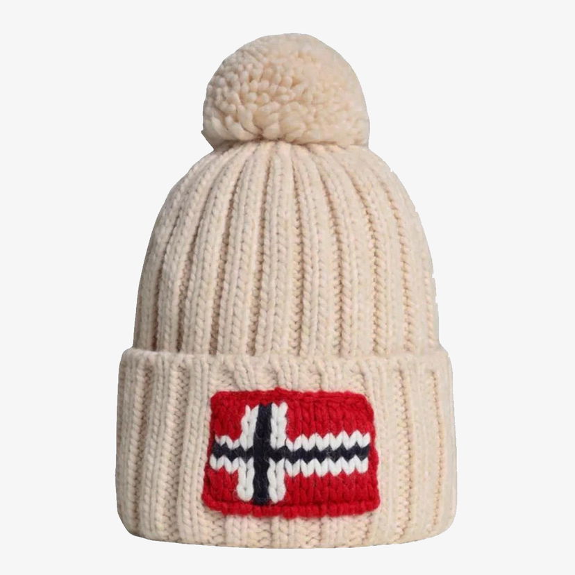 Beanie Napapijri Beige Knitted Pom-Pom Beanie Bež | NP0A4GKBN1J1