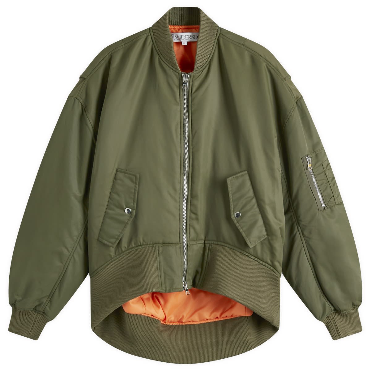 Bomber jakna JW Anderson JW Anderson Oversized Curved Hem Bomber Jacket Zelena | JK0357-PG1696-595, 1
