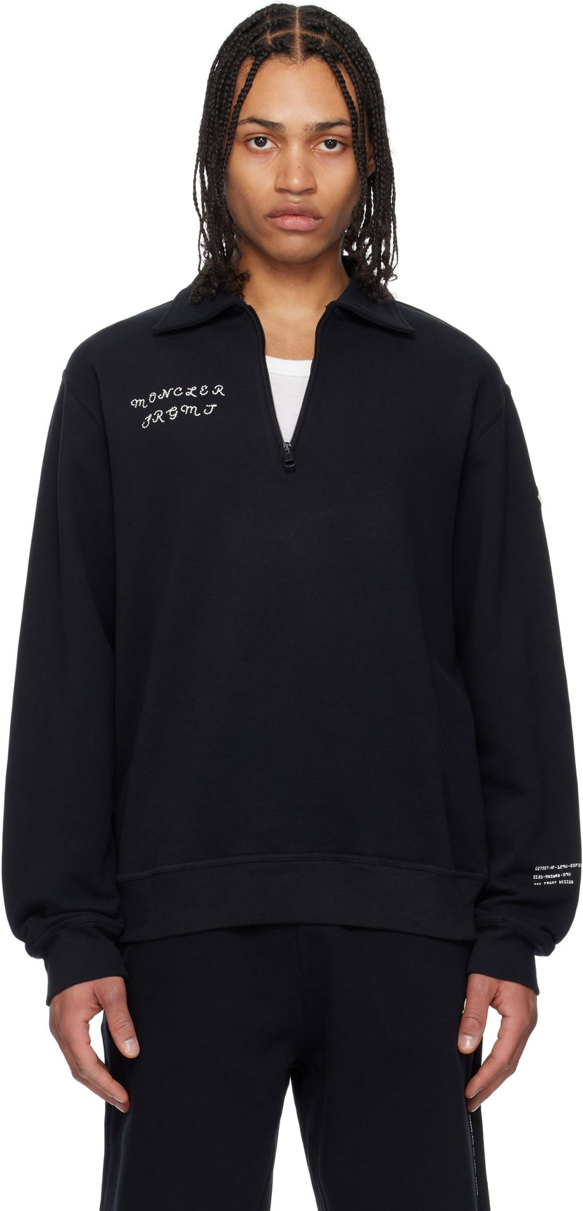 Pulover Moncler Genius x FRGMT Hiroshi Fujiwara Cotton Zip-Up Sweatshirt Črna | K109U8G00004M5214