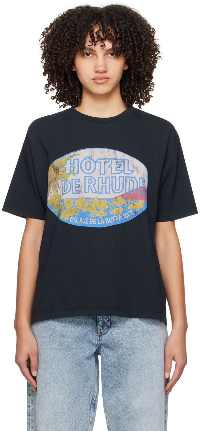 Majica Rhude Black Dimora T-Shirt Črna | RHPS24TT04012610