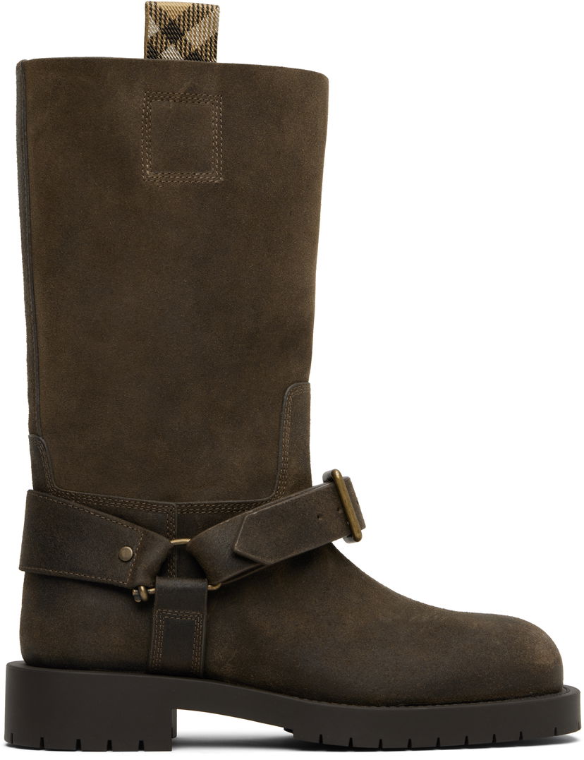 Superge in čevlji Burberry Burberry Suede Soft Saddle Low Boots Rjava | 8113016