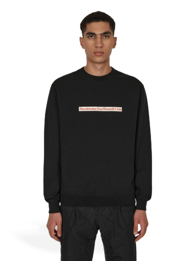 Pulover Stockholm (Surfboard) Club Logo Crewneck Sweatshirt Črna | MU1B90 001