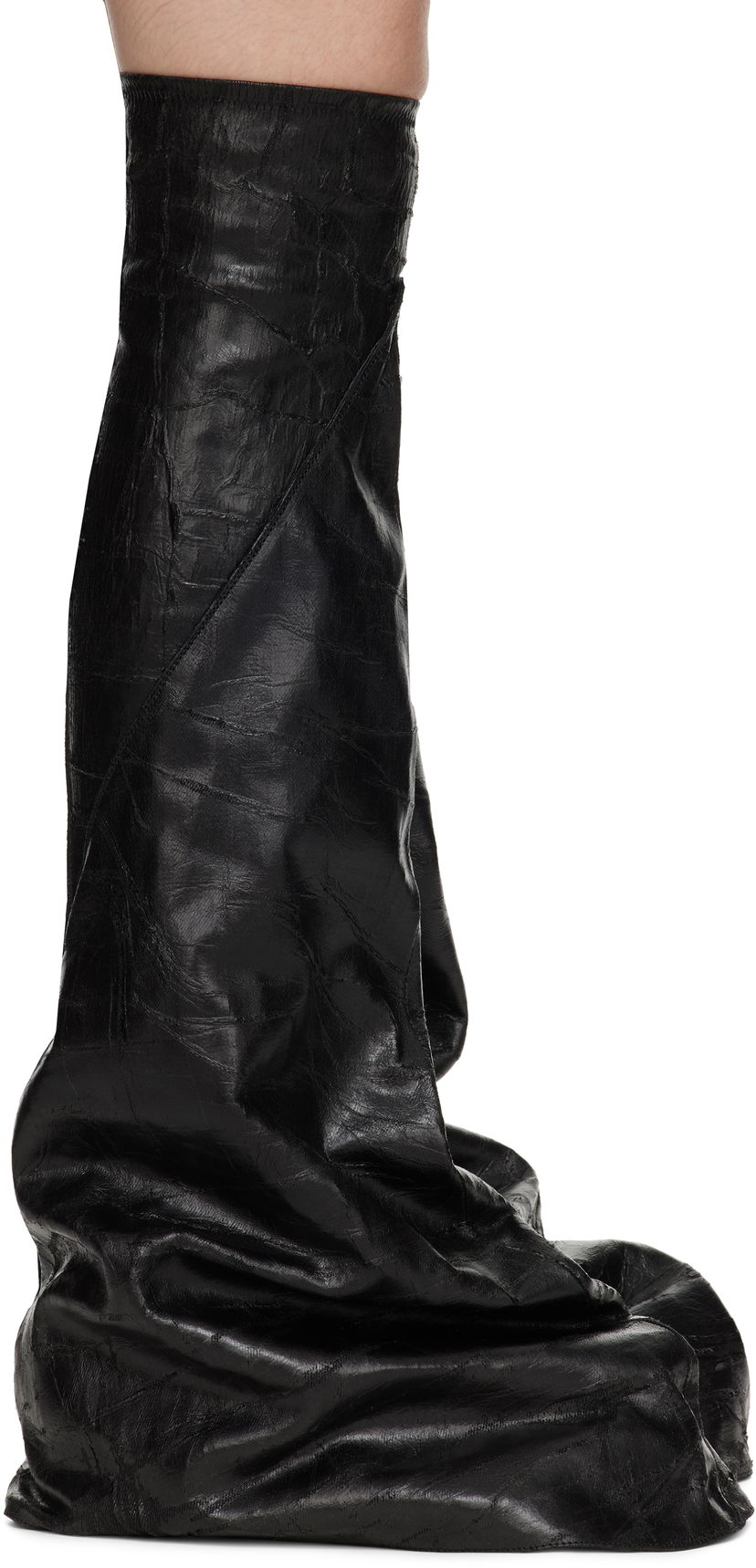 Nogavice Rick Owens Rick Owens DRKSHDW Porterville Fetish Tall Boots Črna | DS02D2815 BMC