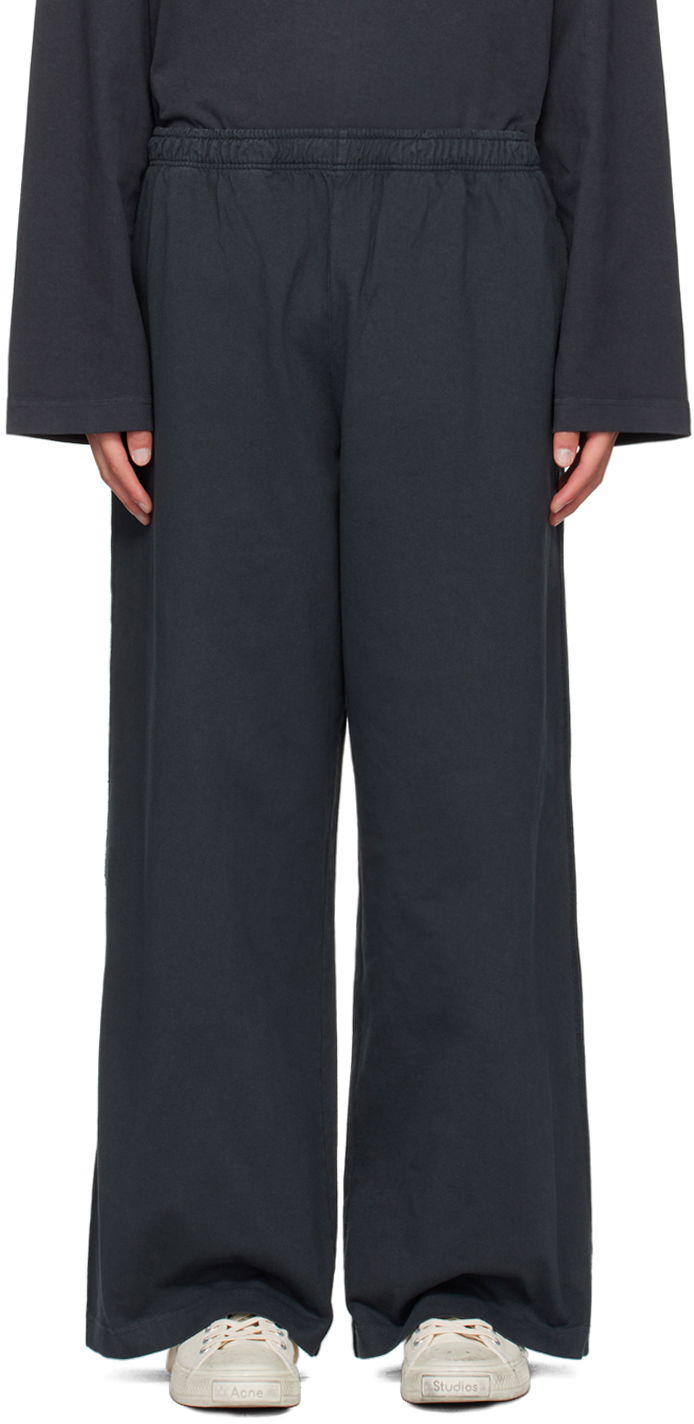 Trenirka Acne Studios Black Printed Logo Stamp Sweatpants Črna | CK0109-