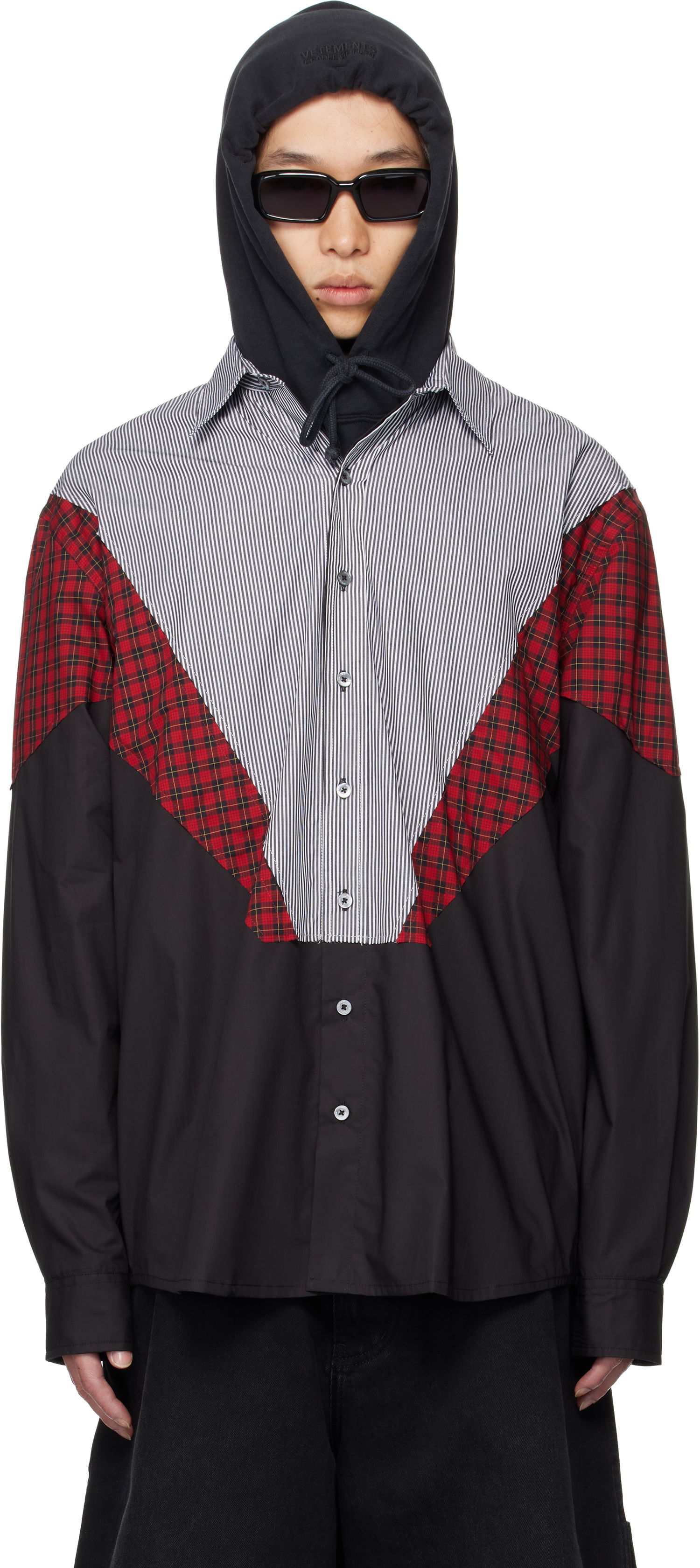 Srajce VETEMENTS VETEMENTS Tracksuit Panelled Shirt Črna | UH76SH860BR, 0