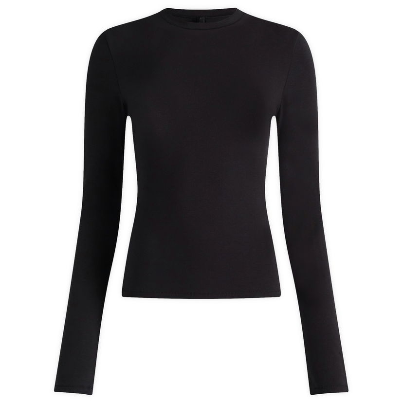 Majica SKIMS Cotton Jersey Long Sleeve T-Shirt, Size Large | SKIMS Črna | AP-TSH-0647-SOT