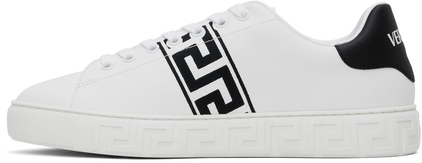 Superge in čevlji Versace White Embroidered Greca Sneakers Bela | 1014460_1A00776