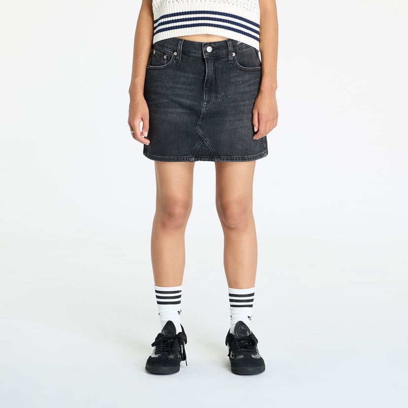 Krila Tommy Hilfiger Izzie Mini Skirt Denim Black Črna | DW0DW18948 1BZ