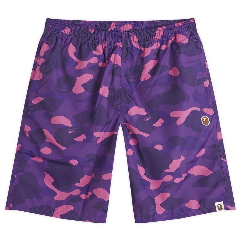 Kratke hlače BAPE A Bathing Ape Colour Camo One Point Beach Short Lila | 001SPK301006M-PPL