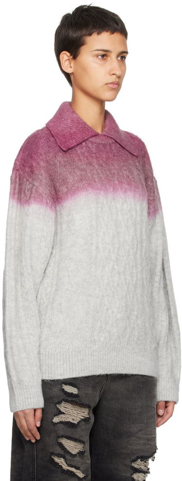 Pleteni pulover ADER ERROR Gradient Cable Knit Sweater Lila | BMADFWKT0101GR, 4