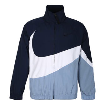 Vetrovka Nike Sportswear Contrasting Large Logo Woven Stand Collar Jacket Modra | AR3133-451