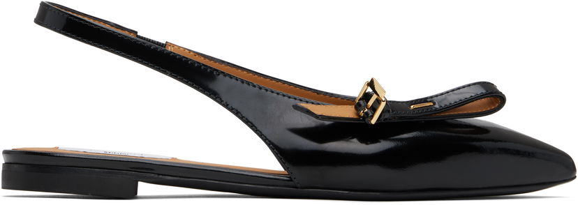 Oblačila Moschino Moschino Buckled Bow Ballerina Flats Črna | MA11040C1M MJ0 000