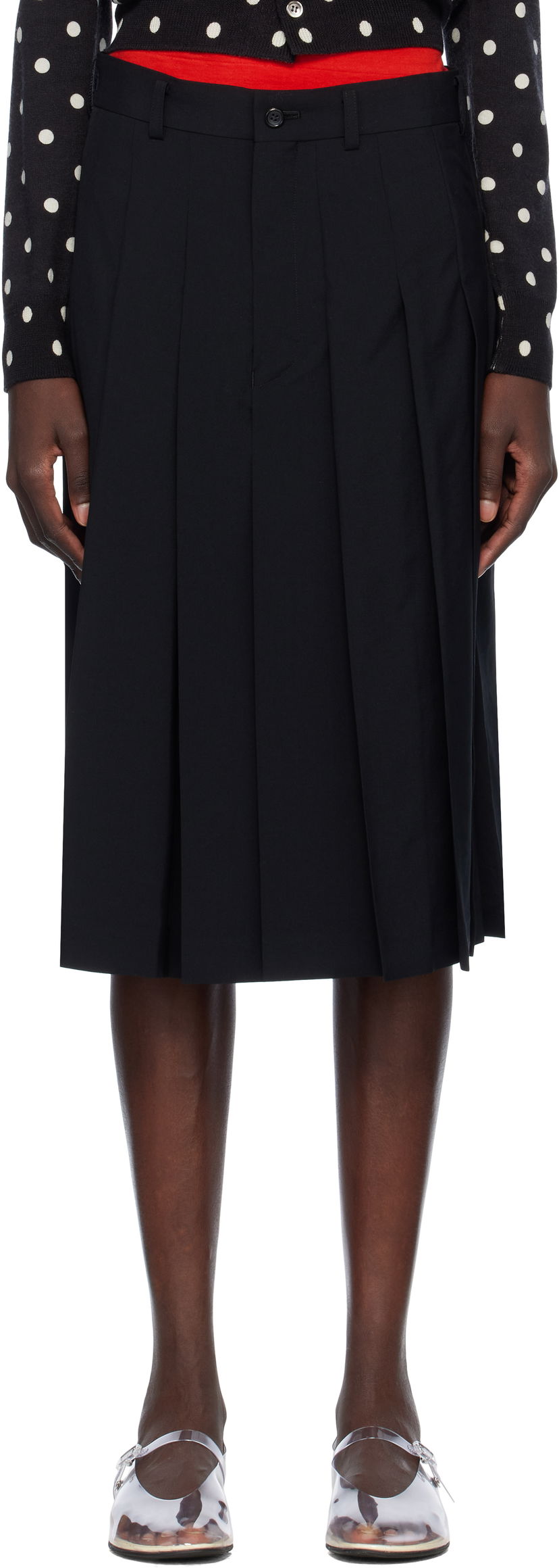Krila Comme des Garçons Comme des Garçons Pleated Wool Skirt Črna | RO-S003-051-1