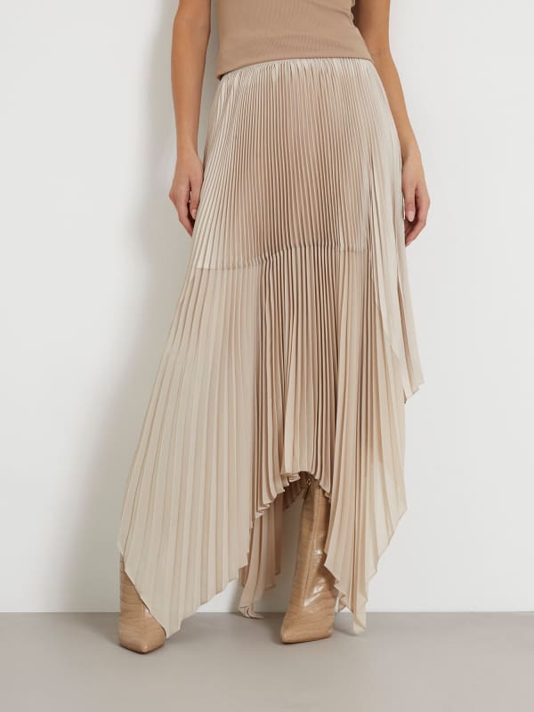 Krila GUESS Pleated Midi Skirt Bež | W4RD85WFXF2, 0