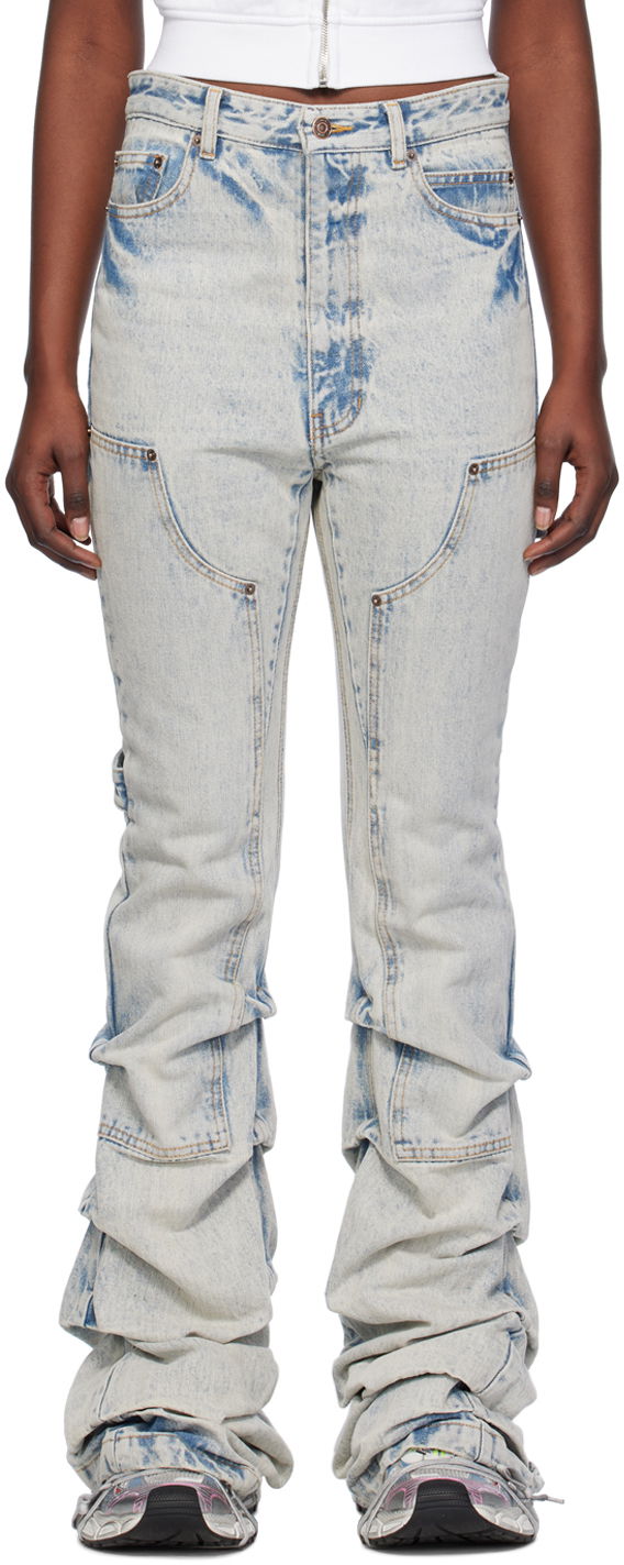 Kavbojke We11done We11done Wrinkled Denim Jeans Modra | WD-DP0-24-338-W-IC