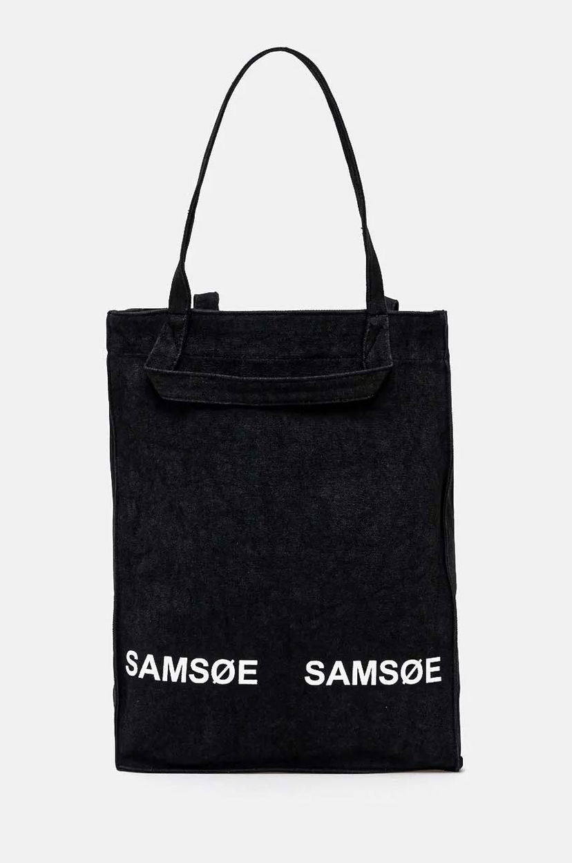 Tote bag Samsoe Samsoe Black Canvas Tote Bag Črna | U24300002