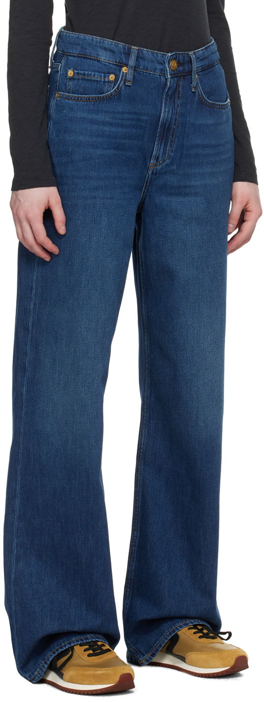 Kavbojke rag & bone Rag & Bone Indigo Logan Wide Leg Jeans Modra | WDD23F2935BOAN, 1