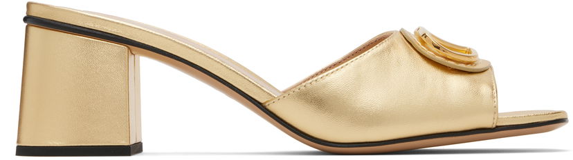 Superge in čevlji Valentino Valentino Garavani VLogo Signature Heeled Slide Sandals Kovinski | 7W2S0MH7KDR