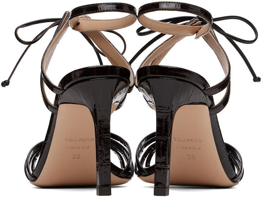 Modni dodatki Tom Ford TOM FORD Angelica Crocodile Leather Heeled Sandals Rjava | W3532-LGO052N, 1