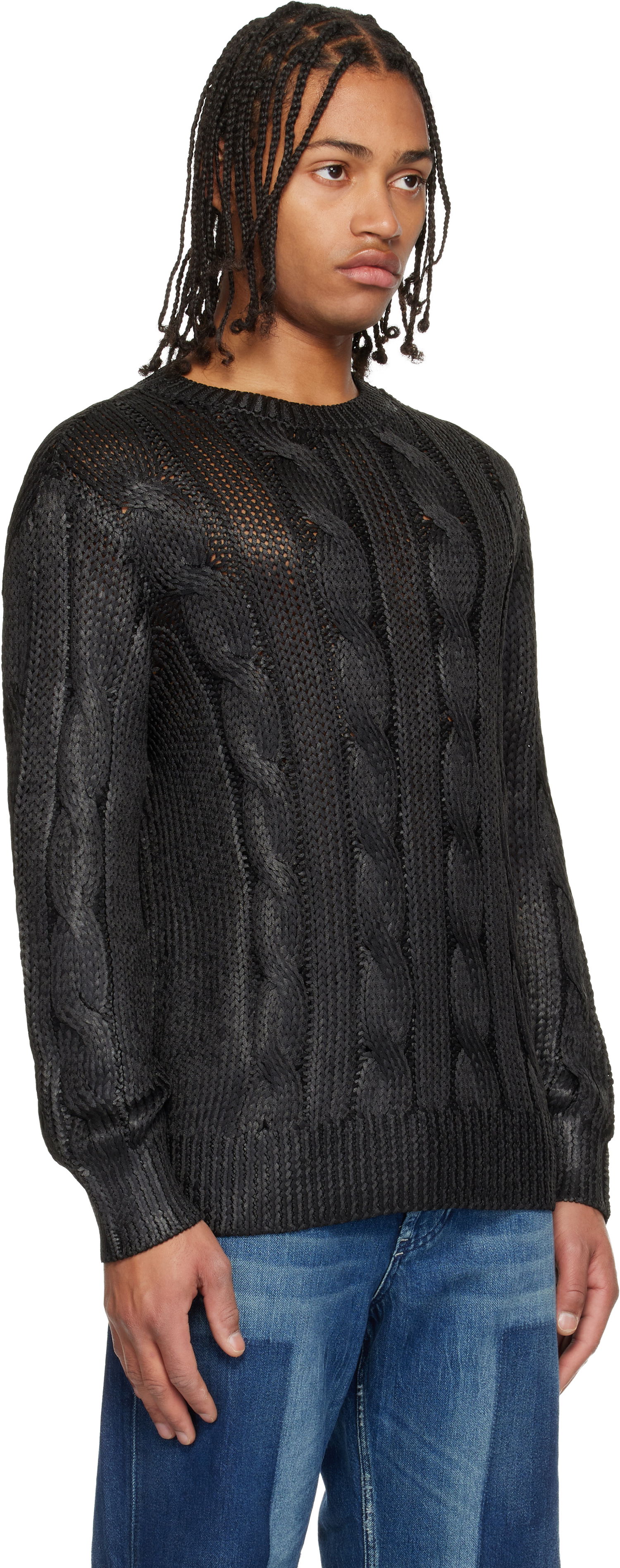 Pleteni pulover Diesel K-Michiu Cable Knit Sweater Črna | A19187-0NKCP-9XX, 1