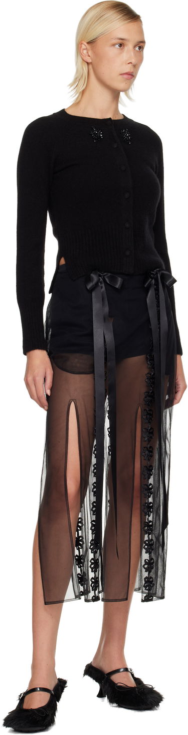 Pleteni pulover Simone Rocha Simone Rocha Embellished Cashmere Cardigan Črna | COMK3B 0667, 3