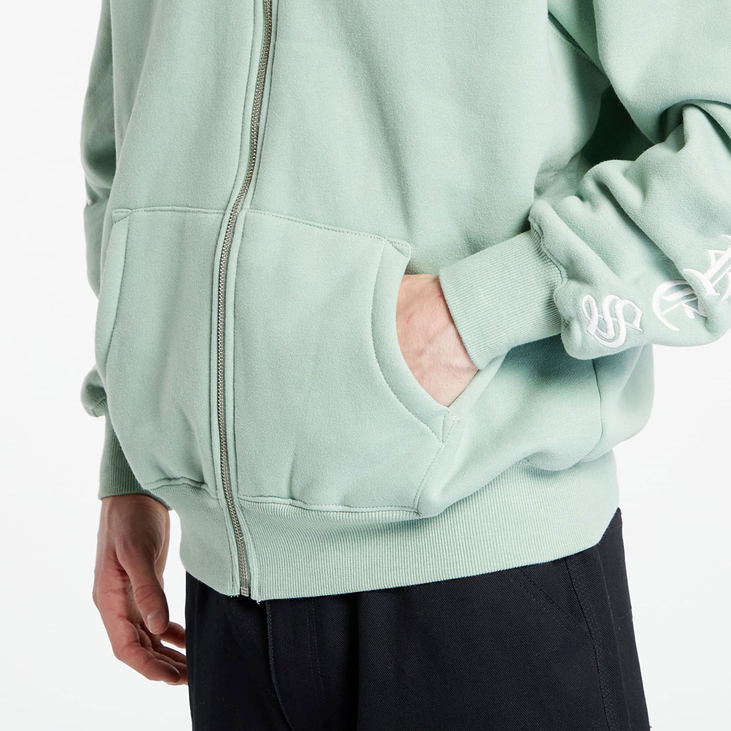 Pulover Pleasures Oe Zip Up Hoodie Zelena | P23W038 MATCHA, 1