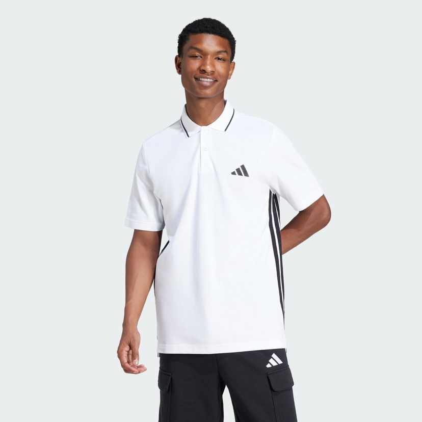 Polo majica adidas Performance Essentials 3-Stripes Polo Shirt Bela | JE6383