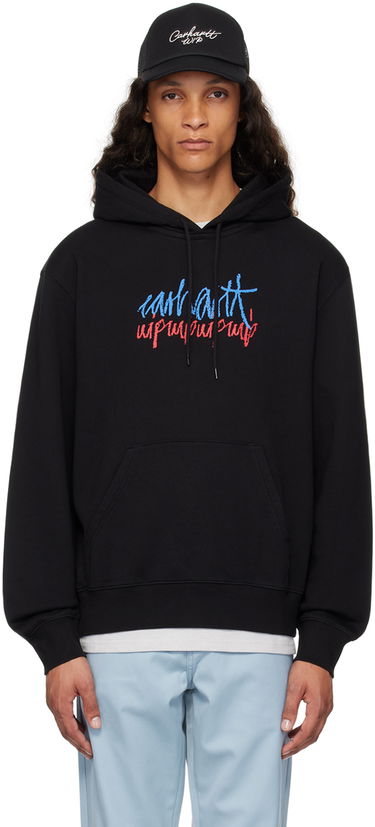 Pulover Carhartt WIP Stereo Script Black Hoodie Črna | I033624, 0