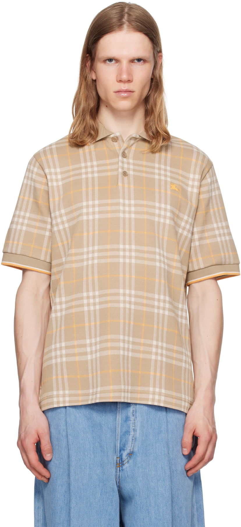 Polo majica Burberry Burberry Check Cotton Polo Bež | 8110102