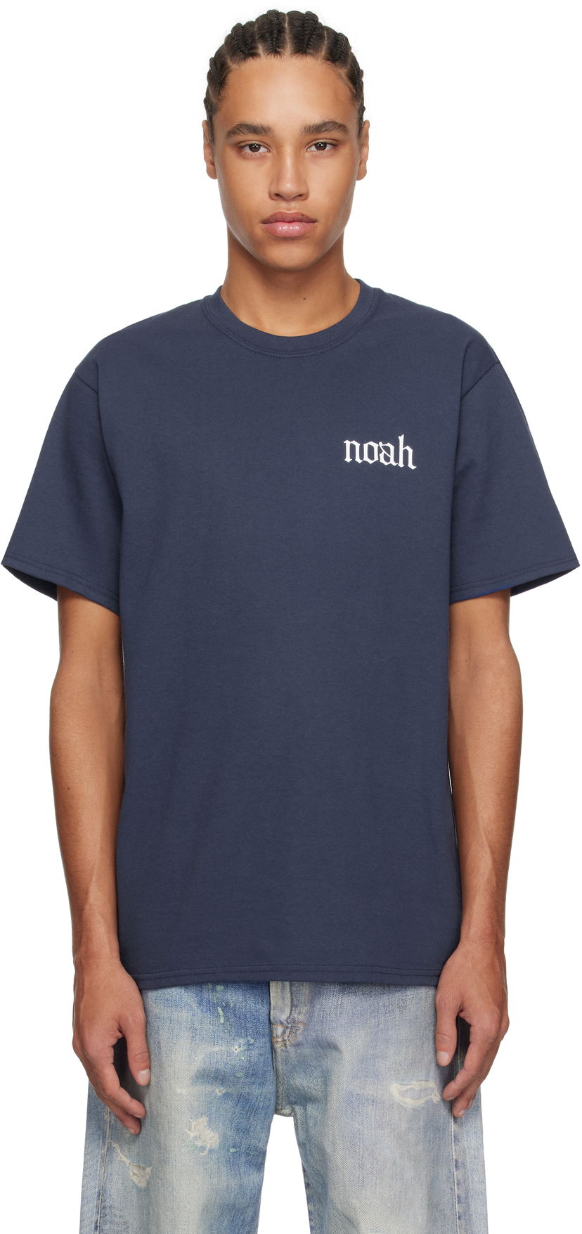 Majica Noah Noah Gothic 'N' T-Shirt Mornarica | T260SS25NVY