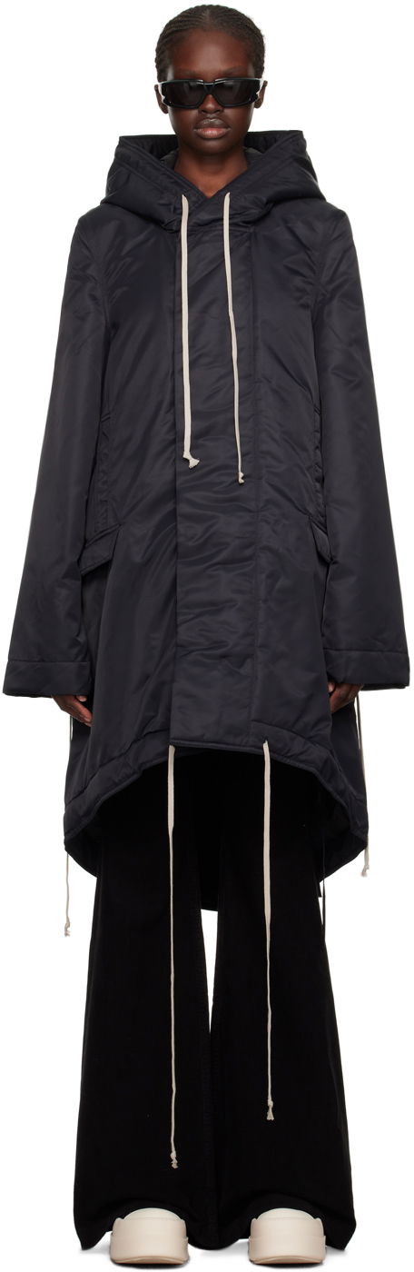 Plašči Rick Owens DRKSHDW Fishtail Coat Črna | DS02C5900 BR, 0
