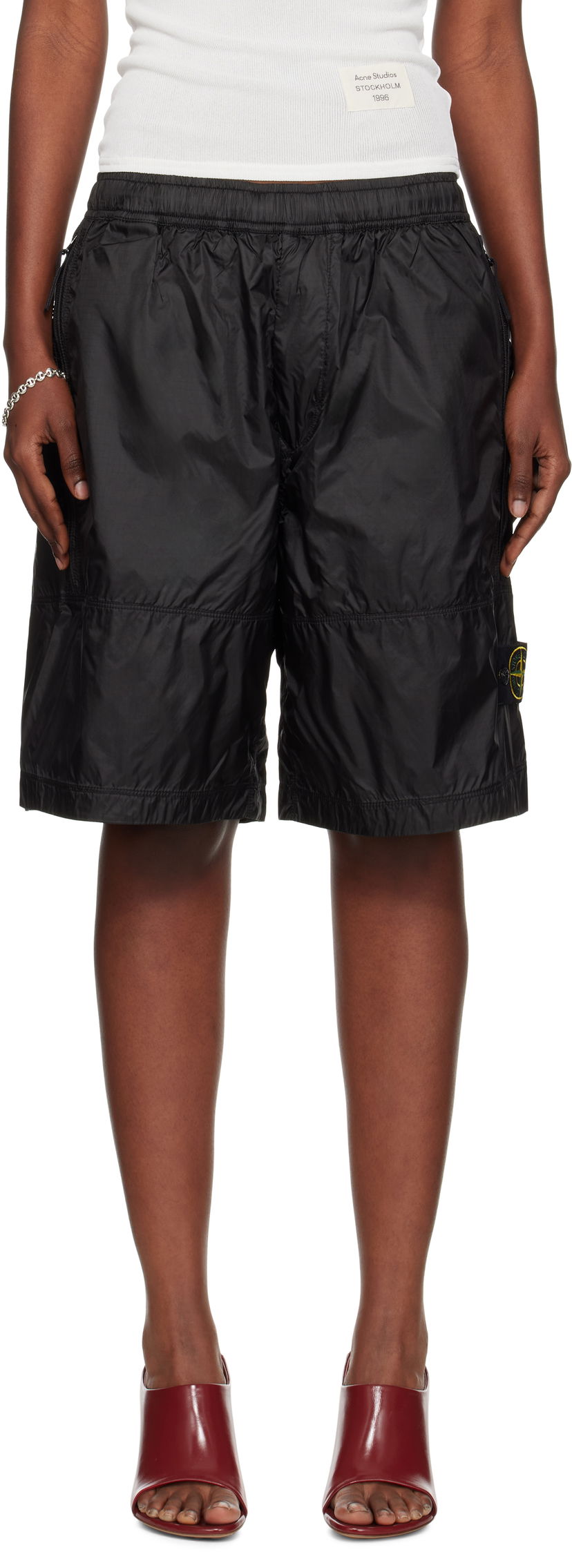Kratke hlače Stone Island Ripstop Light HT Nylon Shorts Črna | K2S15 L100004 S0163