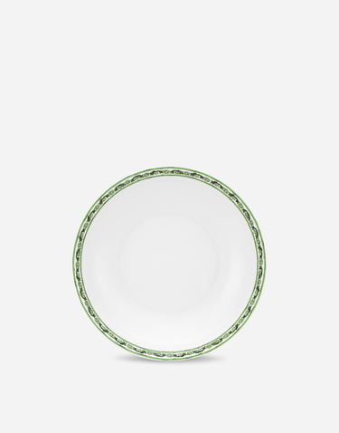 Home decor Dolce & Gabbana Set of 2 Porcelain Soup Plates With Green Floral Print Zelena | TC0S05TCALIUV028, 2