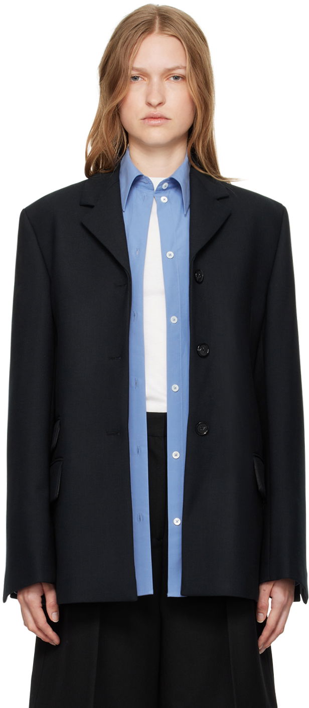 Jakna TOTEME TOTEME Straight Single-Breasted Blazer Črna | 244-WRZ0045-FB0061