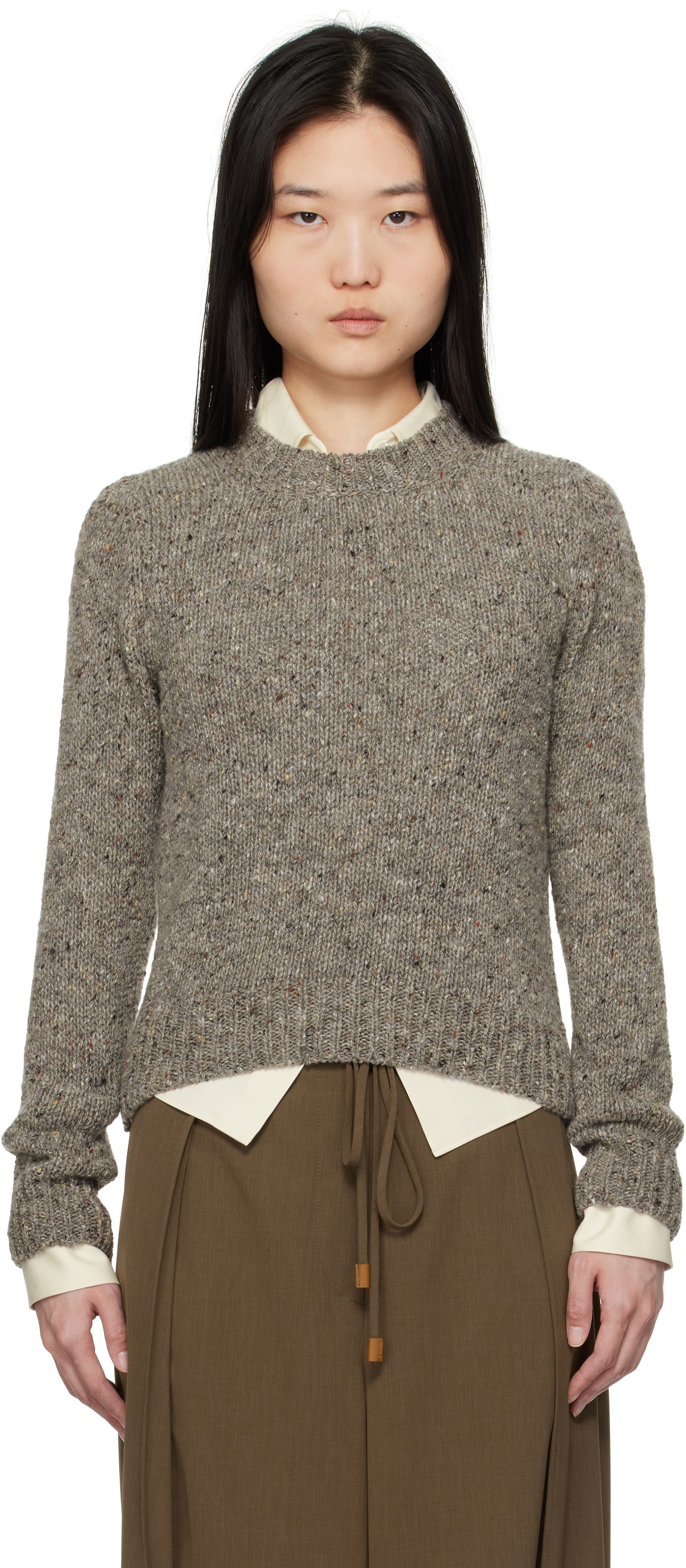 Pleteni pulover &Daughter &Daughter Arden Donegal Crewneck Sweater Siva | H2008M, 0