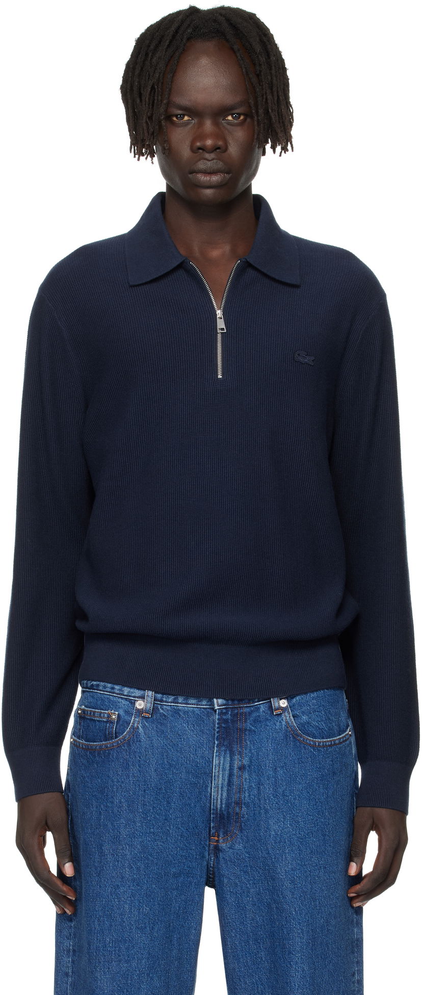Polo majica Lacoste Lacoste Half-Zip Polo Mornarica | AH5187_166