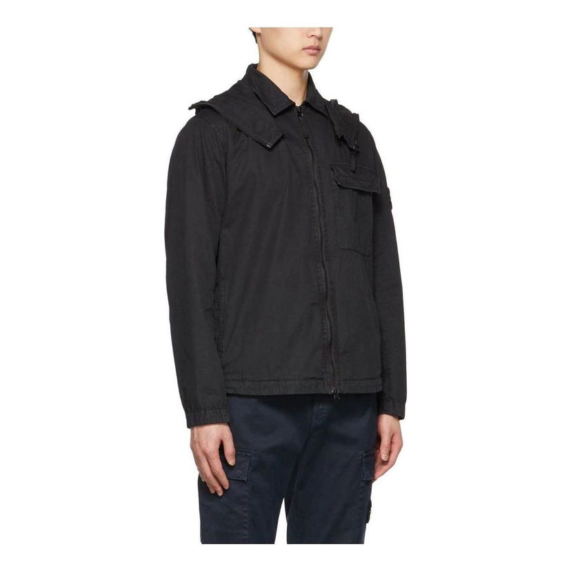 Vetrovka Stone Island Hooded Overshirt Črna | 7715114WN-V0129