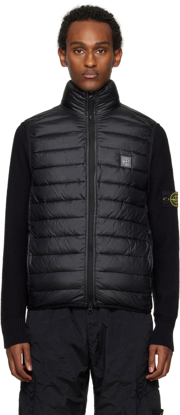 Jakna Stone Island Loom Woven Chambers Down Vest Črna | 8015G0524