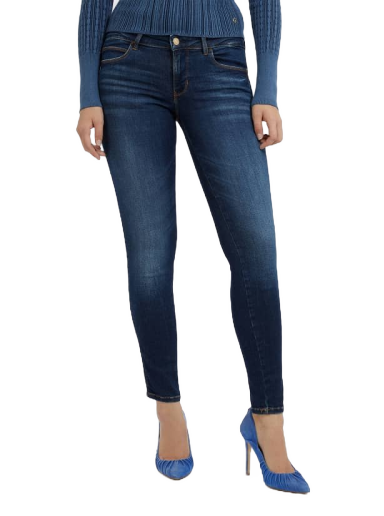 Hlače in kavbojke GUESS Skinny Fit Denim Mornarica | W2YAJ2D4Q03