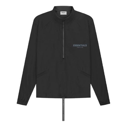 Vetrovka Fear of God Essentials Half Zip Track Jacket Črna | FOG-SS21-627