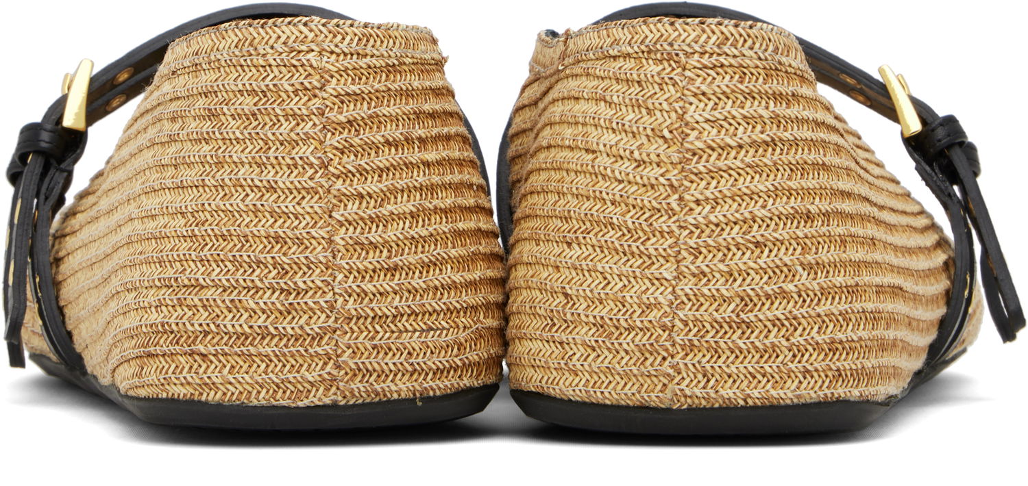 Oblačila Alaïa ALAÏA Paper Straw Ballerina Flats Bež | AA3A058TK036, 1