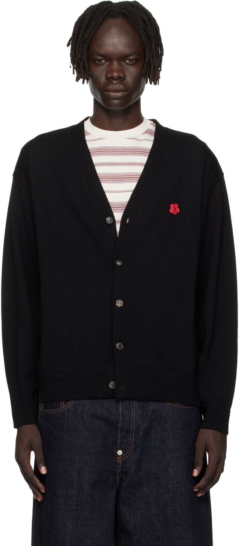 Pleteni pulover KENZO Kenzo Paris 'Boke Flower' Cardigan Črna | FF65CA7593LB